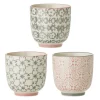 Bloomingville Cécile Becher klein, Rose, Steingut 3er-Set