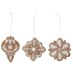 Bloomingville 3er Set Ornament Pearl Lebkuchenoptik