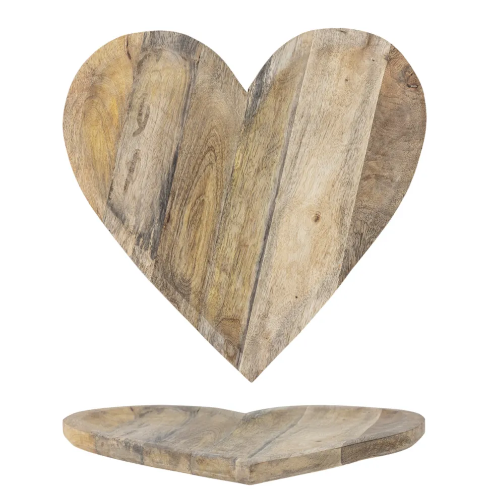 Bloomingville Lotuz Tablett in Herzform aus Mangoholz