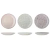 Bloomingville Maya Teller groß, Violett, Steingut 3er-Set