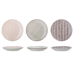Bloomingville Maya Teller, Violett, Steingut 3er-Set