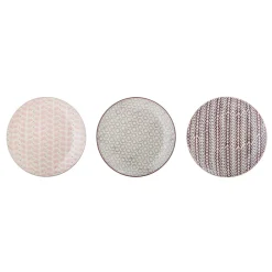 Bloomingville Maya Teller, Violett, Steingut 3er-Set