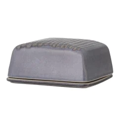 Bloomingville Raben Butterdose, Grau, Steingut