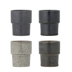 Bloomingville Stapelbarer Steingut Becher Ewan 4er-Set