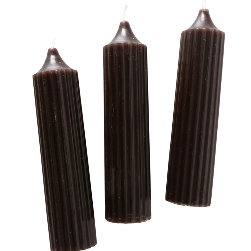 Boltze Dicke Stabkerzen Riffly Ø 3,5 cm, 3er Set