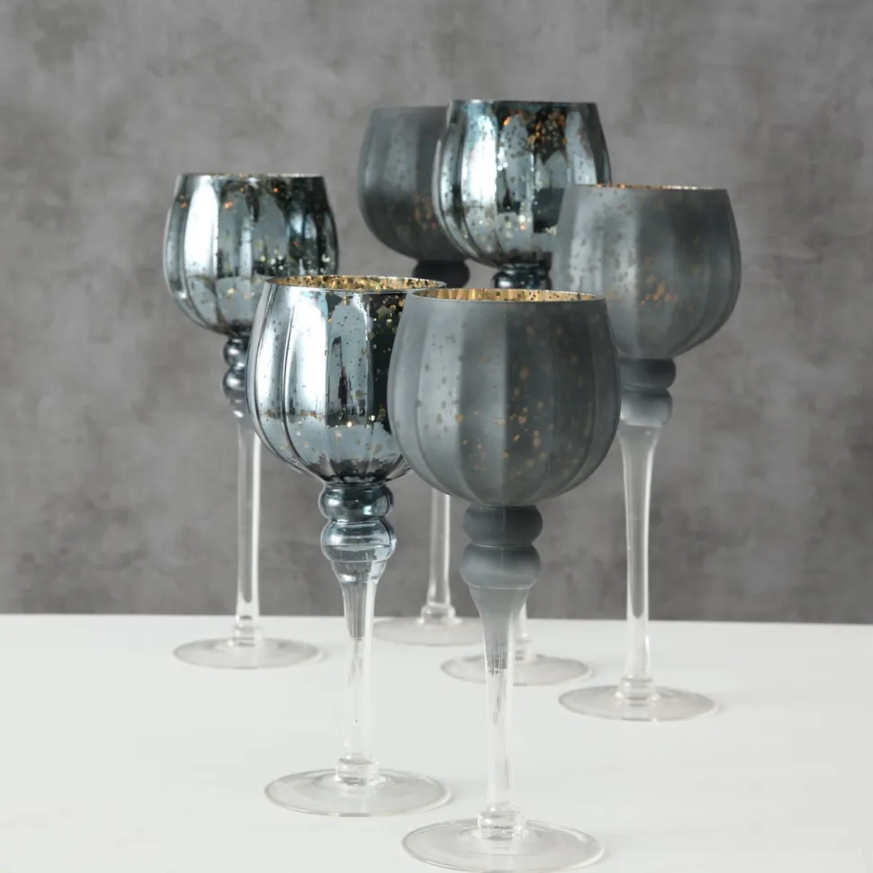 Boltze 3er Set Windlicht Manou silber