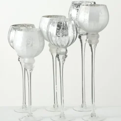Boltze 3er Set Windlicht Manou silber