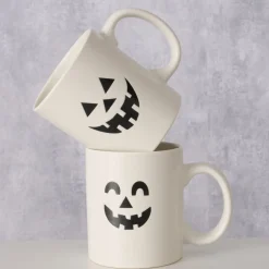 Boltze Halloween Becher Boo, 2er Set aus Keramik