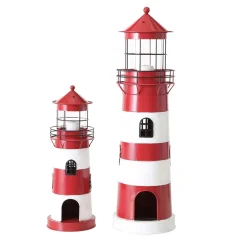 Boltze Laterne roter Leuchtturm, 2 tlg