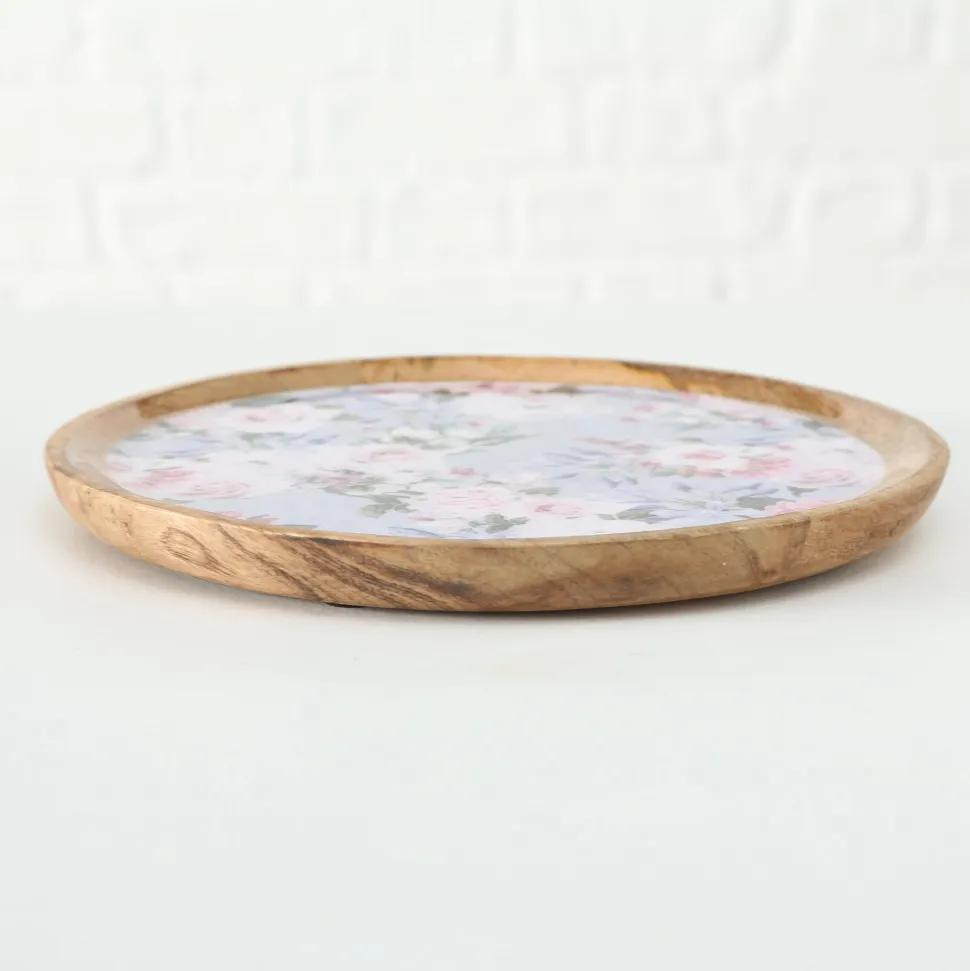 Boltze Mangoholz Teller Lilly 2er