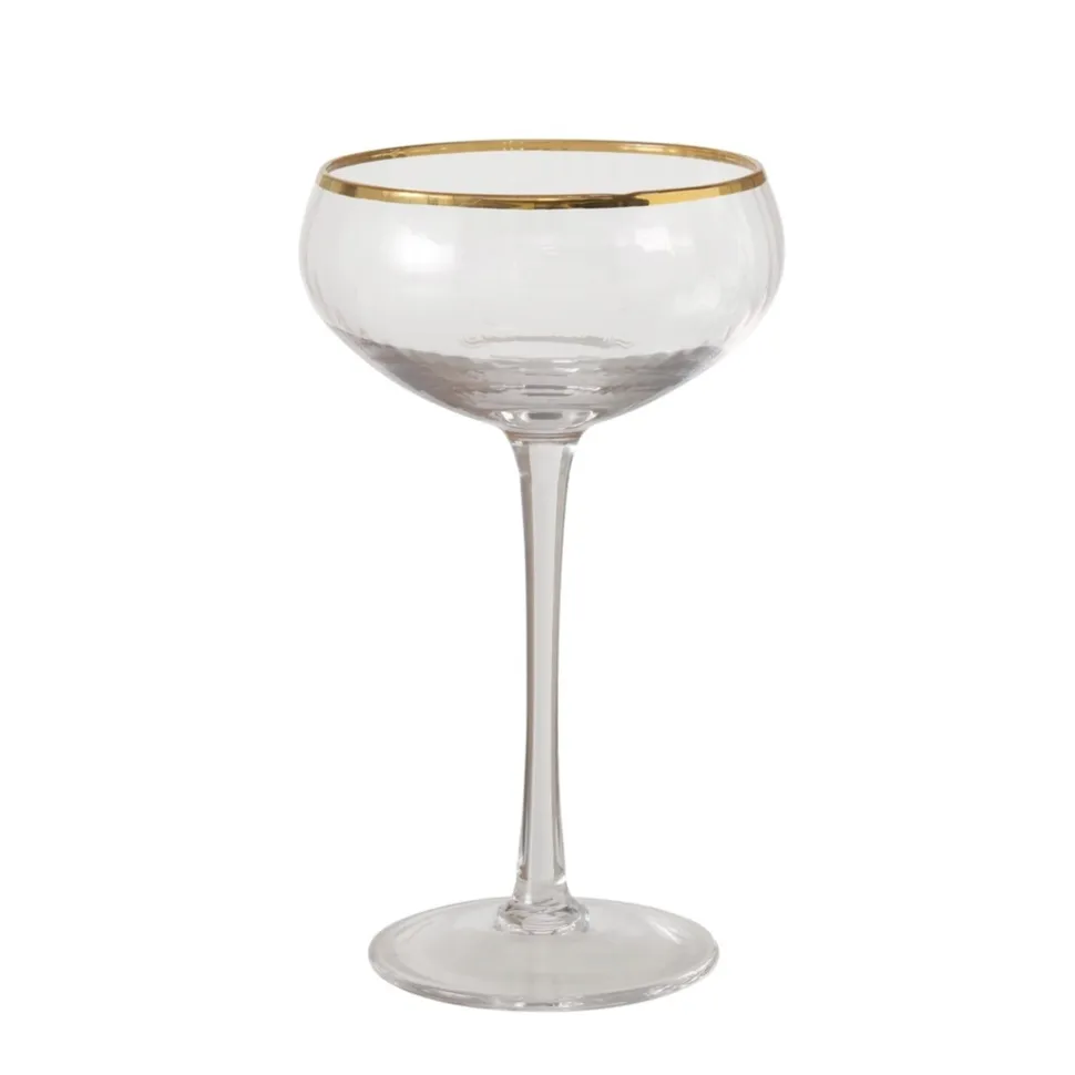 Boltze Sektglas Sofia flach, mit Goldrand