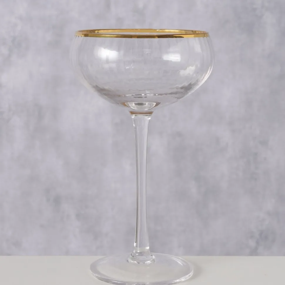 Boltze Sektglas Sofia flach, mit Goldrand