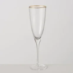 Boltze Sektglas Sofia lang mit Goldrand