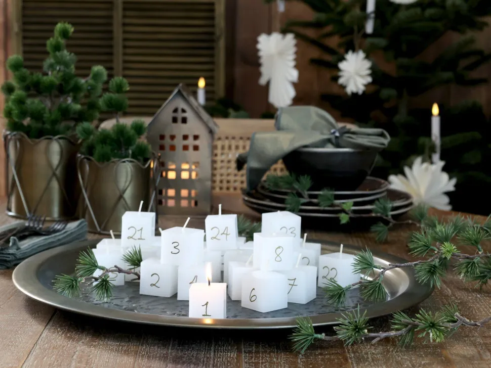 Chic Antique Adventskalender Kerzen 24 Stück