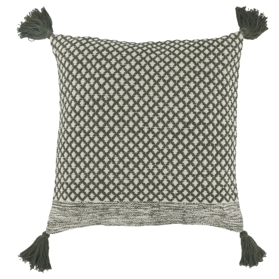 Chic Antique Aix Kissenbezug mit Quasten Karriert
