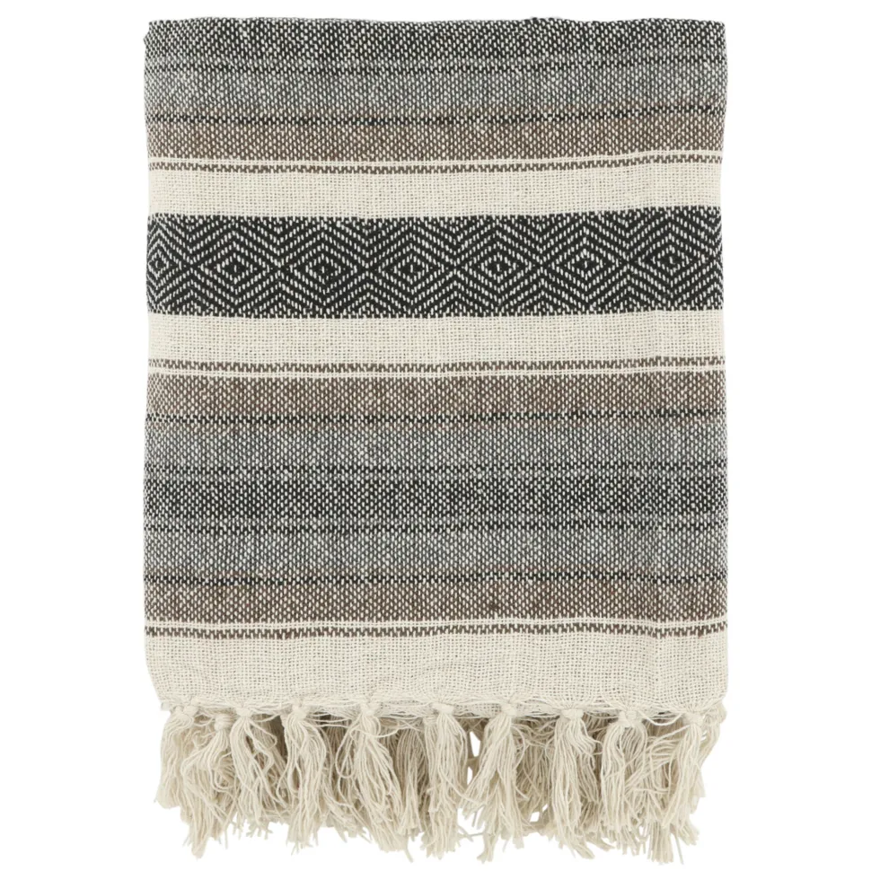 Chic Antique Aix Plaid recycelte Baumwolle gestreift