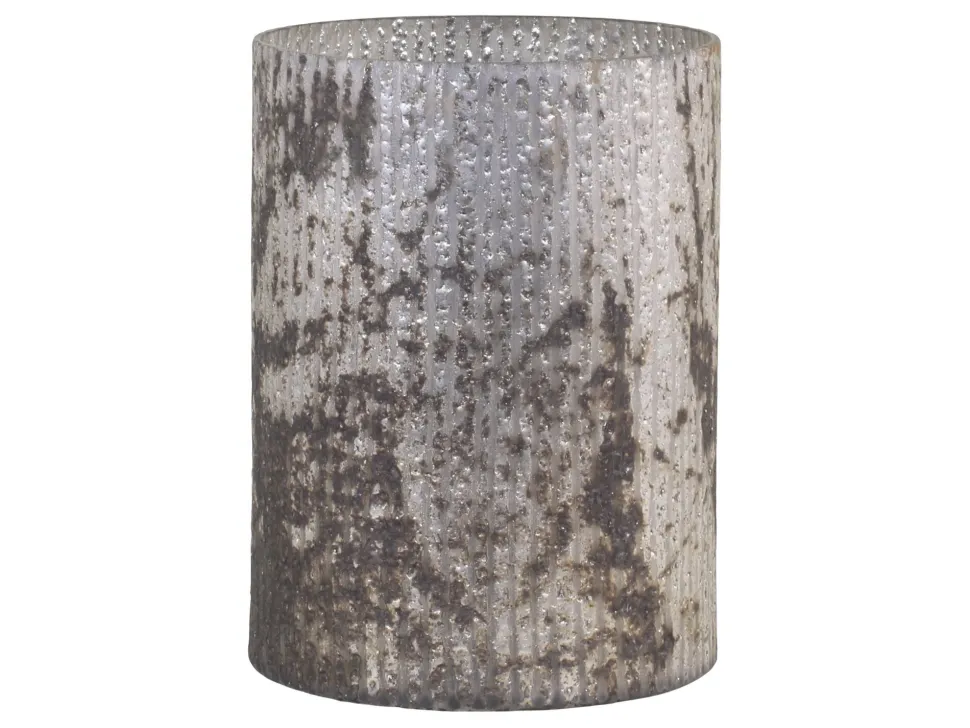 Chic Antique Antikes Windlicht mit Rillen aus Glas