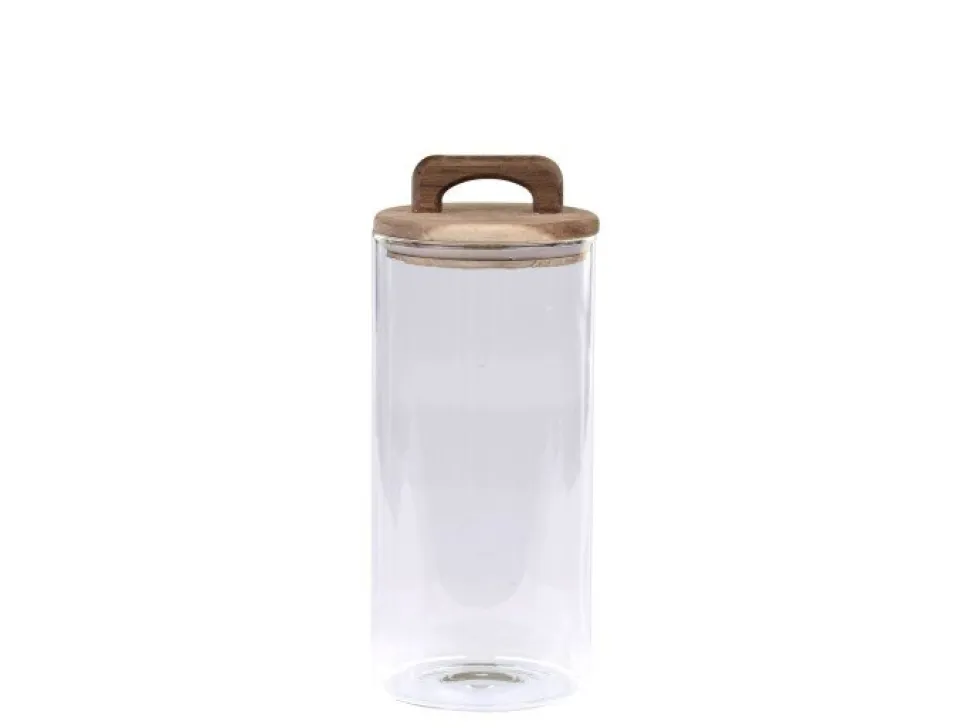 Chic Antique Aufbewahrungsglas mit Deckel aus Akazienholz