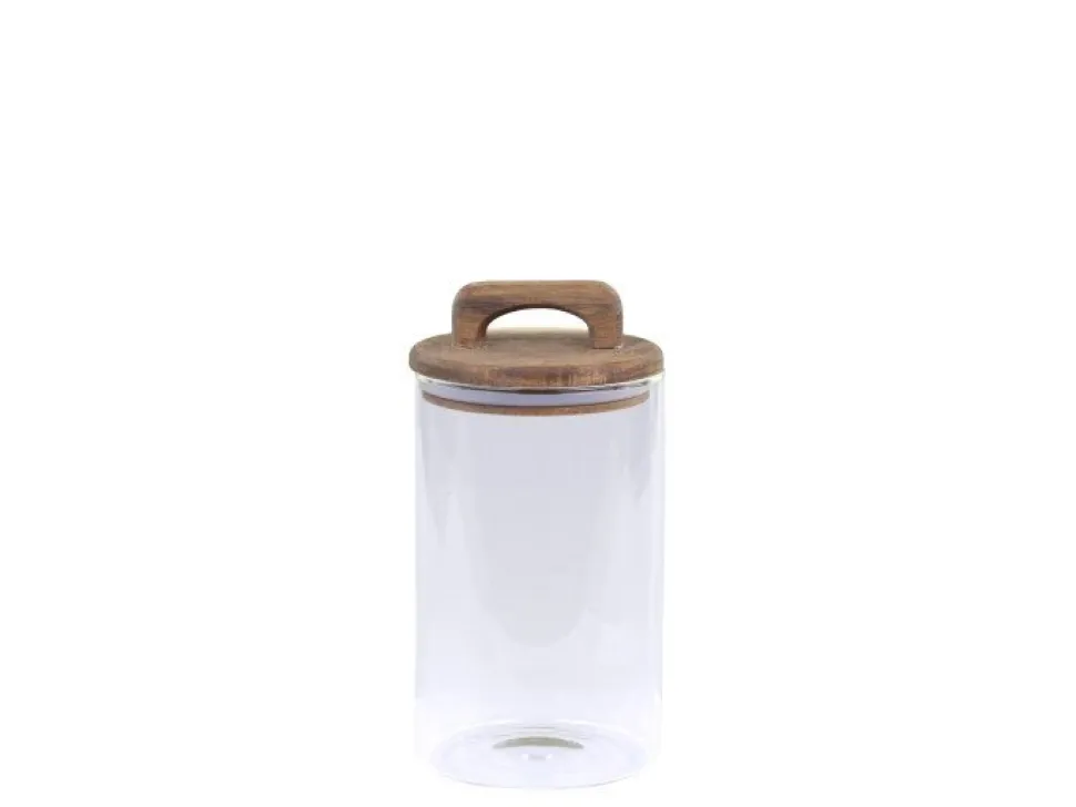 Chic Antique Aufbewahrungsglas mit Deckel aus Akazienholz
