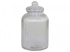 Chic Antique Aufbewahrungsglas mit Rillen und Glasdeckel