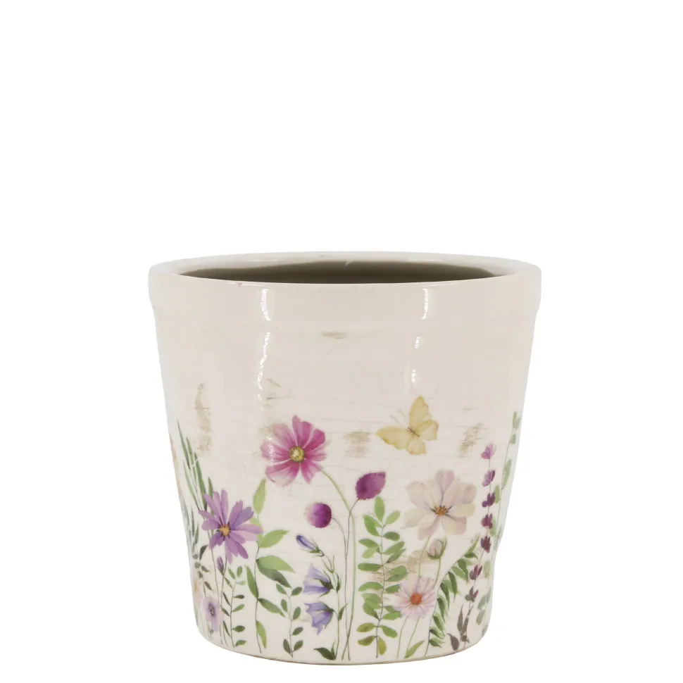 Chic Antique Avignon Blumentopf mit Blumenmotiv