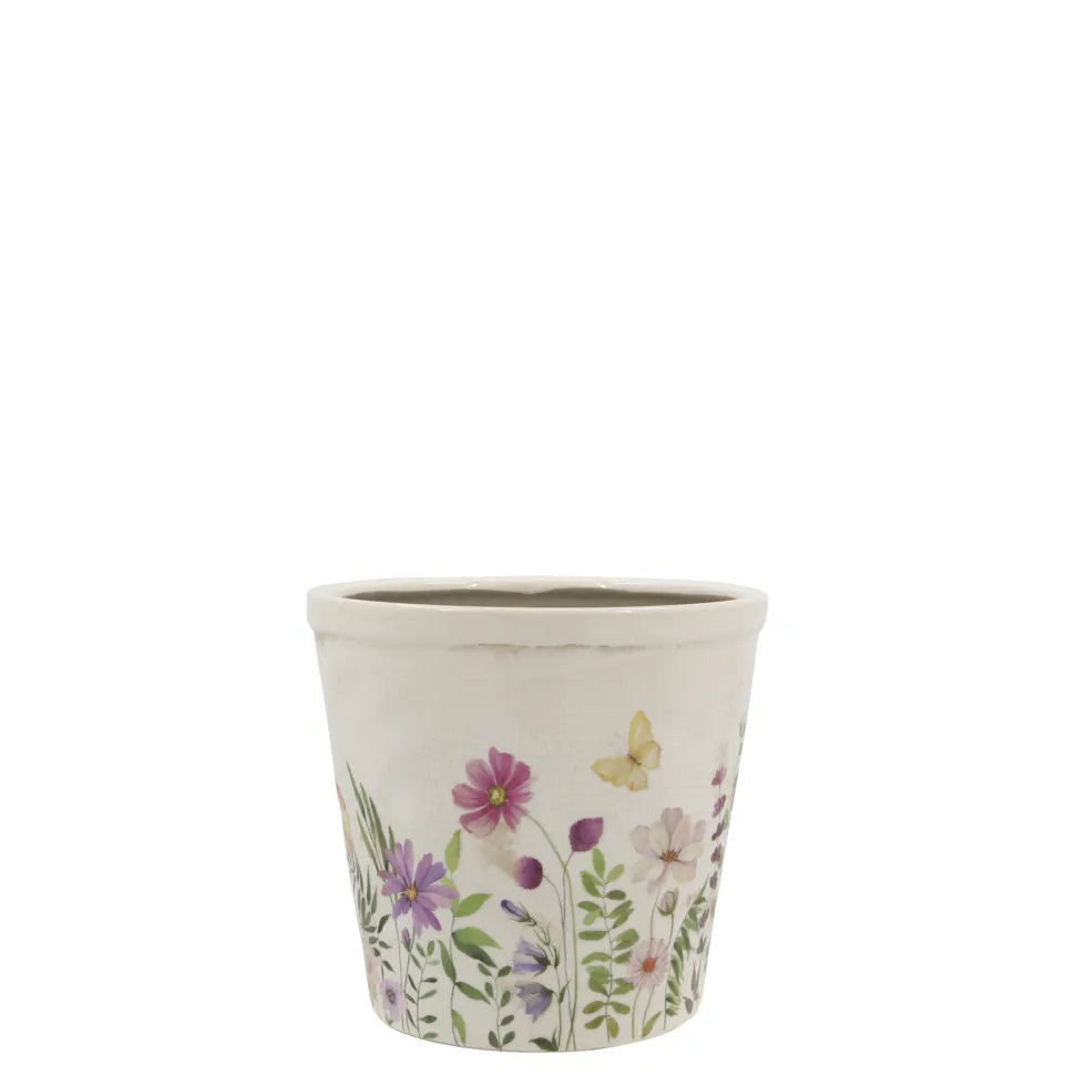 Chic Antique Avignon Blumentopf mit Blumenmotiv