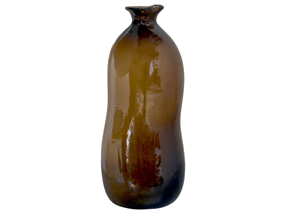 Chic Antique Braune Vase aus Glas