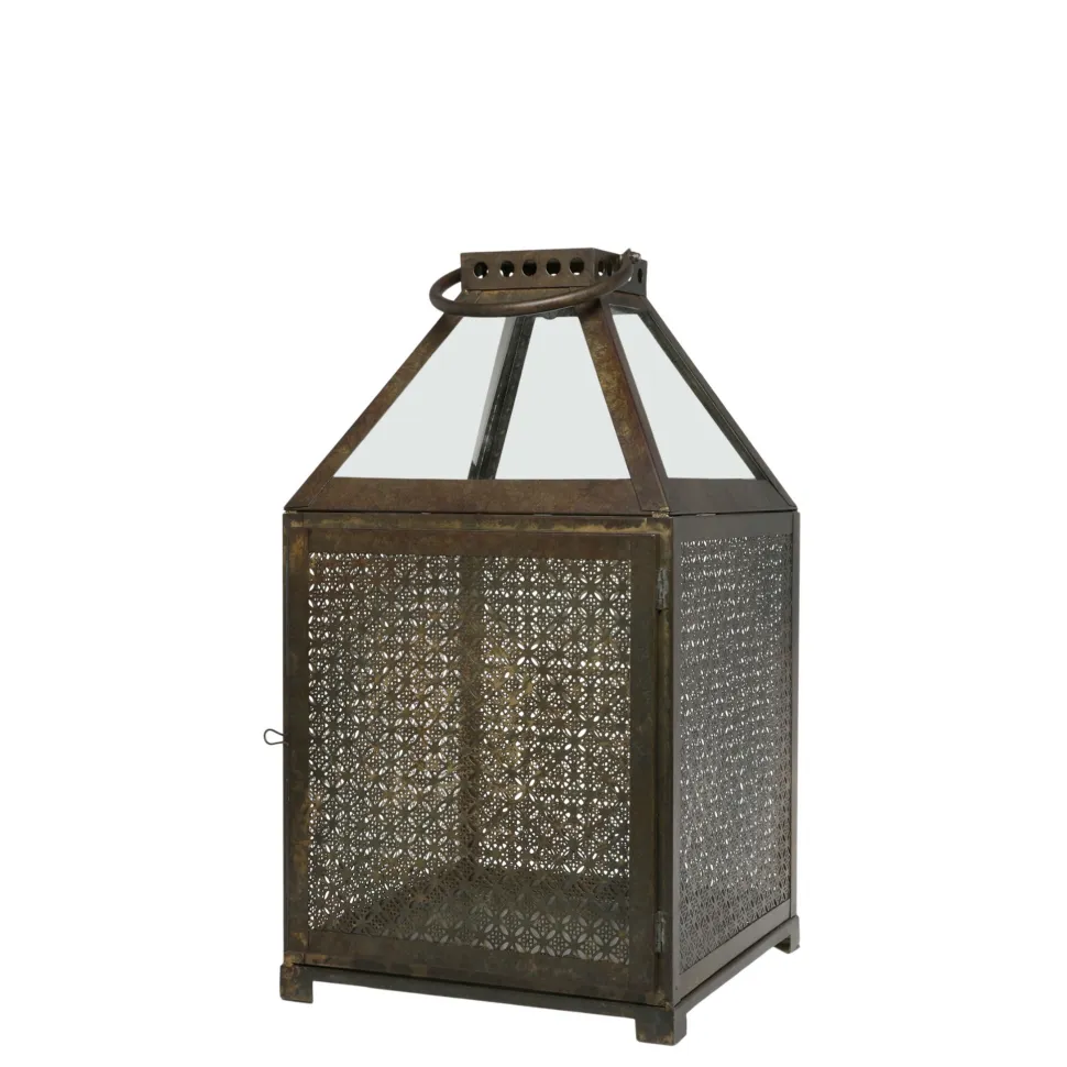 Chic Antique Eisen Laterne mit Glasdach