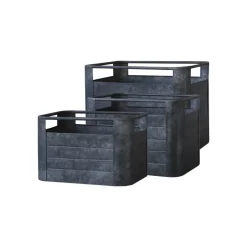 Chic Antique 3er Set Eisenkiste mit Handgriff