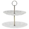 Chic Antique Etagere mit 2 Glastellern