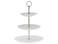 Chic Antique Etagere mit 3 Glastellern