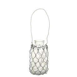 Chic Antique Fil de fer Windlicht aus Glas