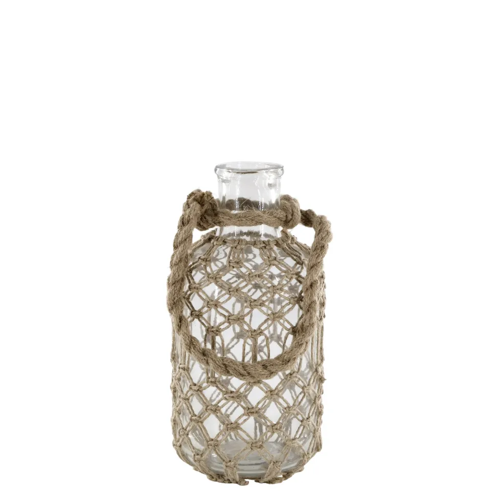 Chic Antique Flasche mit Geflecht und Henkel