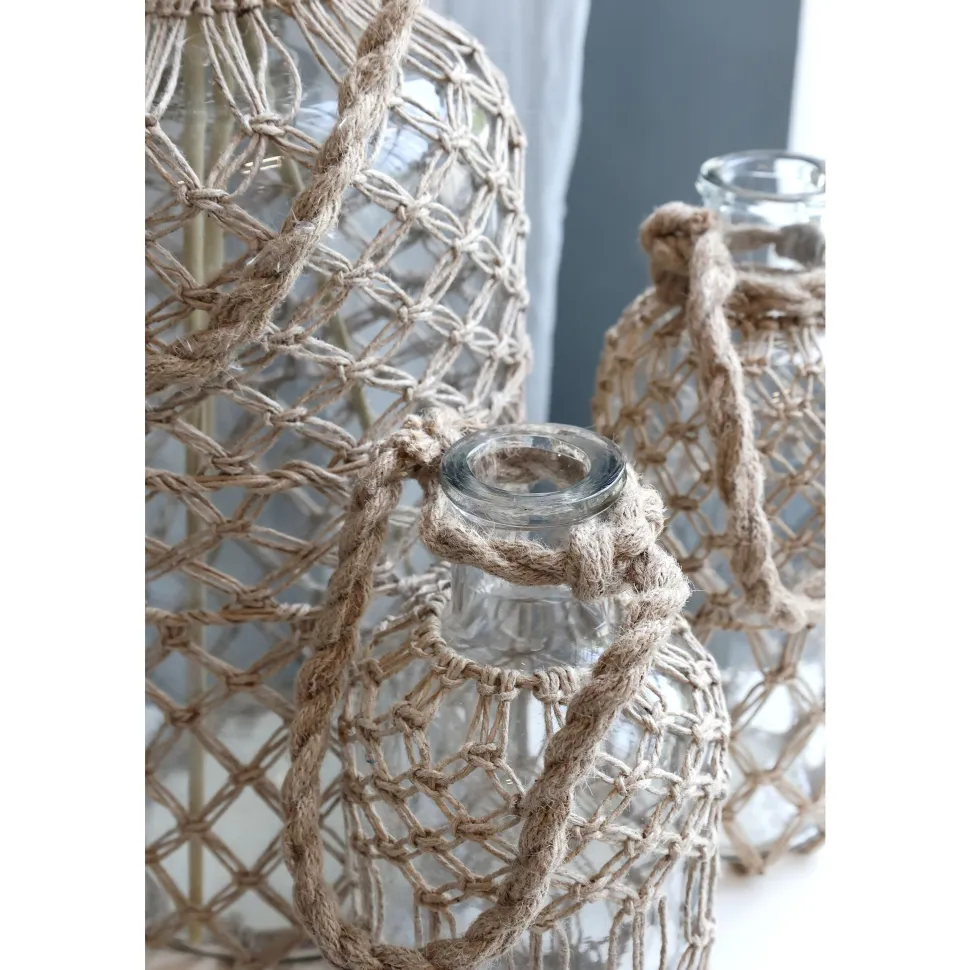 Chic Antique Flasche mit Geflecht und Henkel