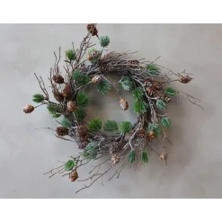 Chic Antique Fleur Kranz aus Zedernholz mit Zapfen