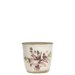 Chic Antique Florac Blumentopf mit pinkem Blumenmotiv