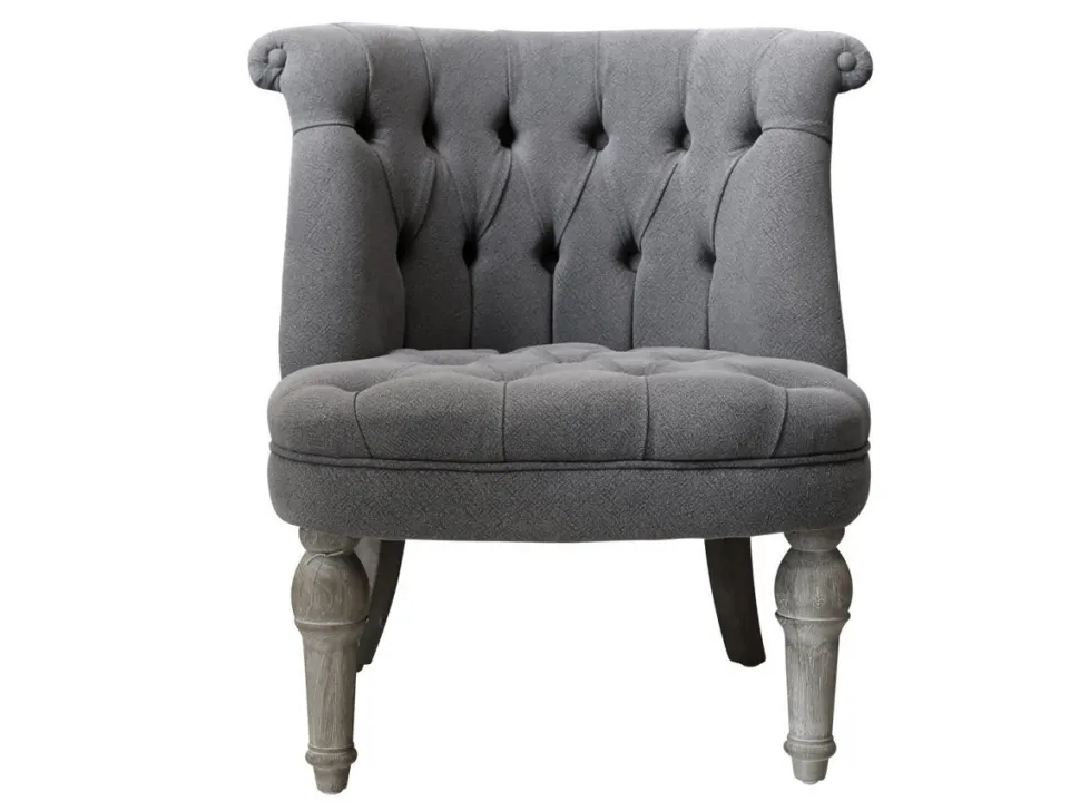 Chic Antique Franz. Sessel in Leinenstoff