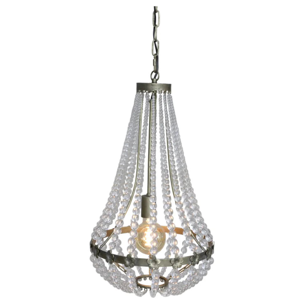 Chic Antique Französischer Kronleuchter mit Glasprismen