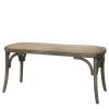 Chic Antique Französische Sitzbank aus Rattan