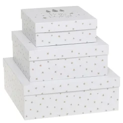 Chic Antique Geschenkbox 3er-Set mit Sternen