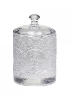 Chic Antique Glas Behälter mit Muster und Deckel