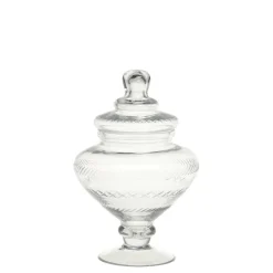 Chic Antique Glasgefäß mit Deckel auf Fuß