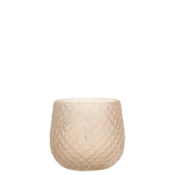 Chic Antique Glas Teelichthalter mit Muster