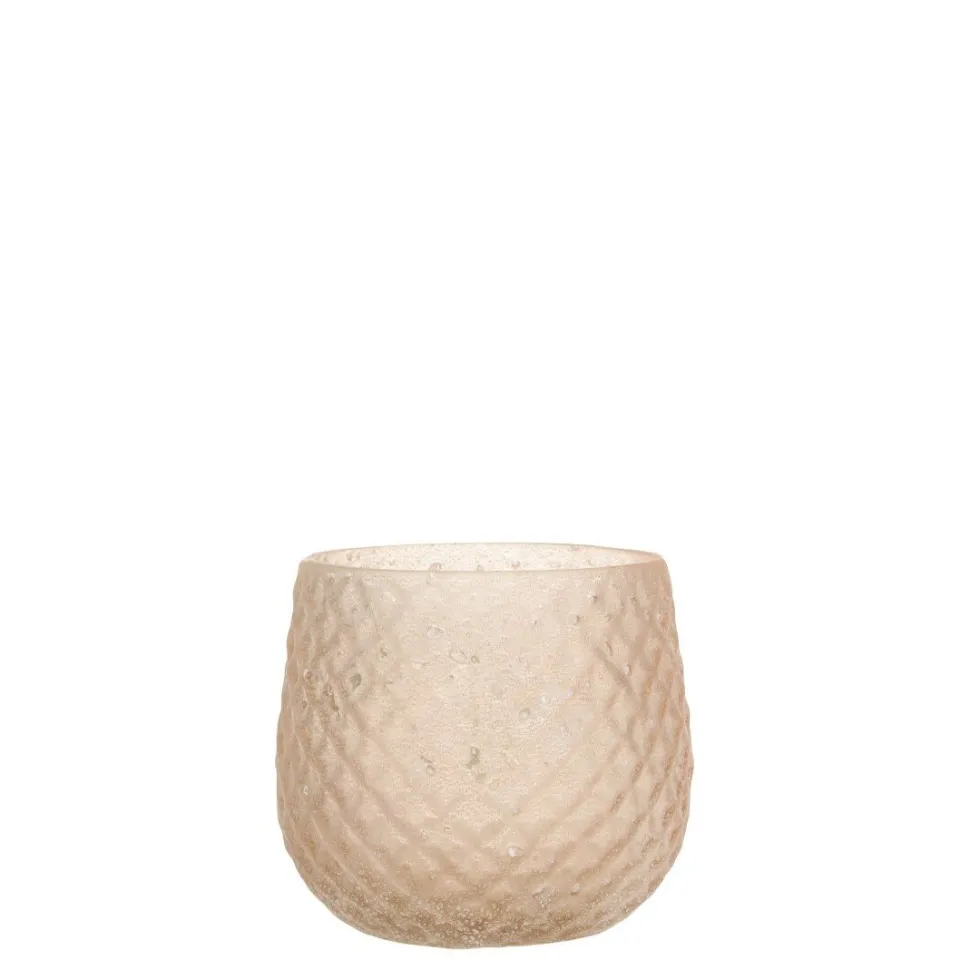 Chic Antique Glas Teelichthalter mit Muster