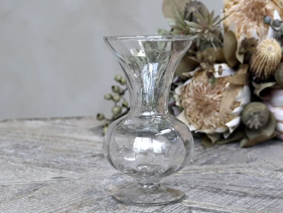 Chic Antique Glasvase auf Fuß