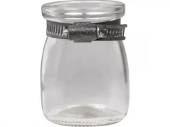 Chic Antique Glasvase Eisenverschluss