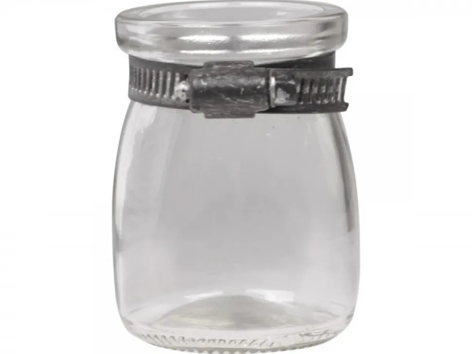 Chic Antique Glasvase Eisenverschluss
