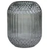 Chic Antique Glasvase kariert mit Rillen