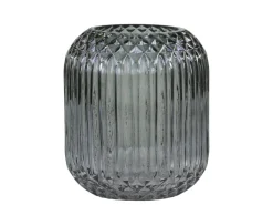 Chic Antique Glasvase kariert mit Rillen