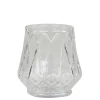 Chic Antique Glasvase mit Diamantmuster